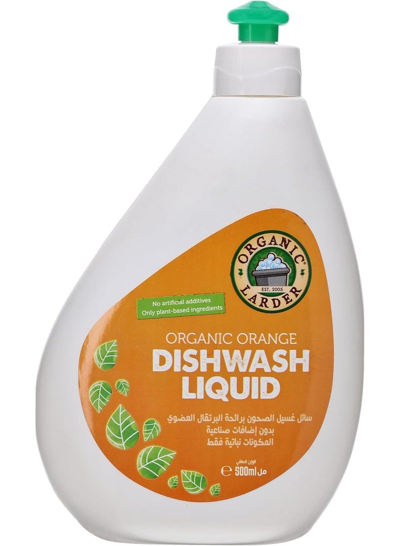 Organic Larder Organic Orange Dishwashing Liquid Plant Based 500 ML - Image 1